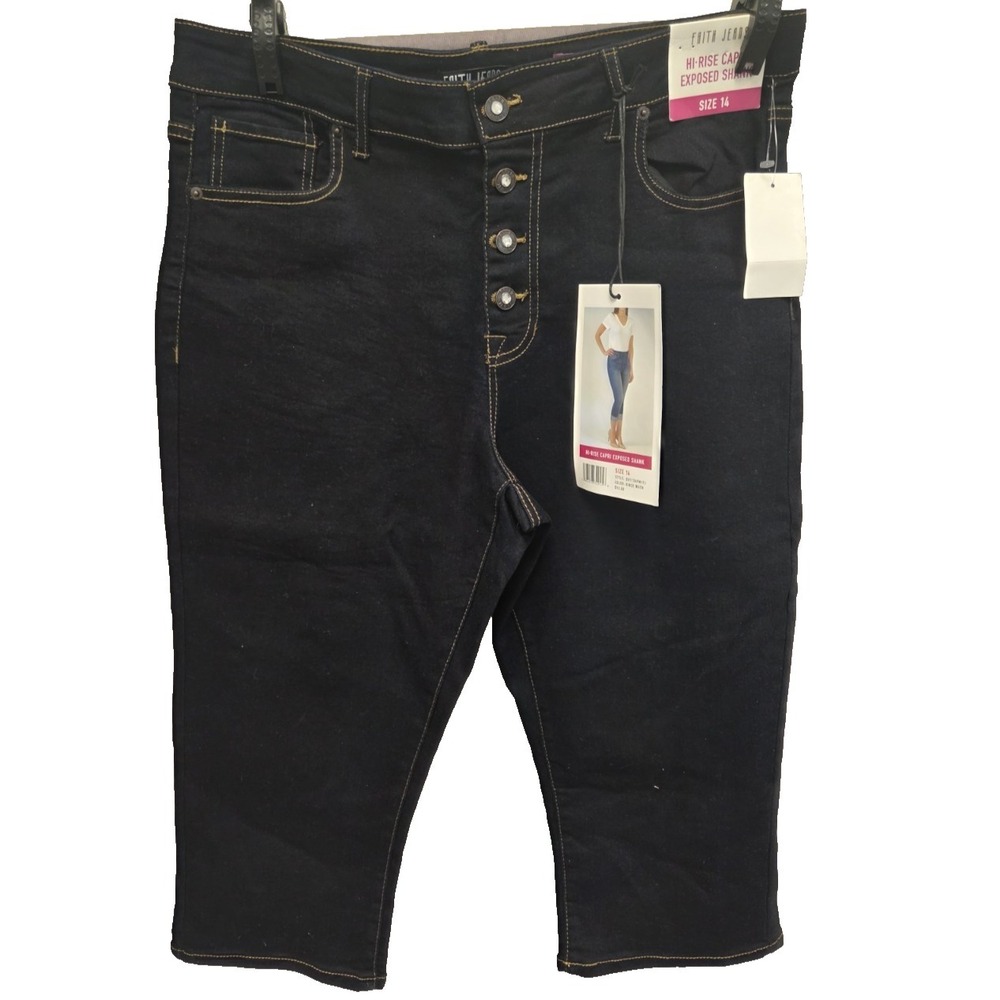 Womens Faith Jeans Capri SZ 14 Denin NWT